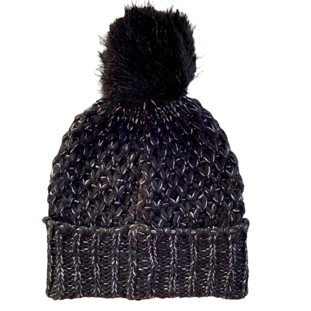 Steve Madden Lurex Boyfriend Pom Beanie